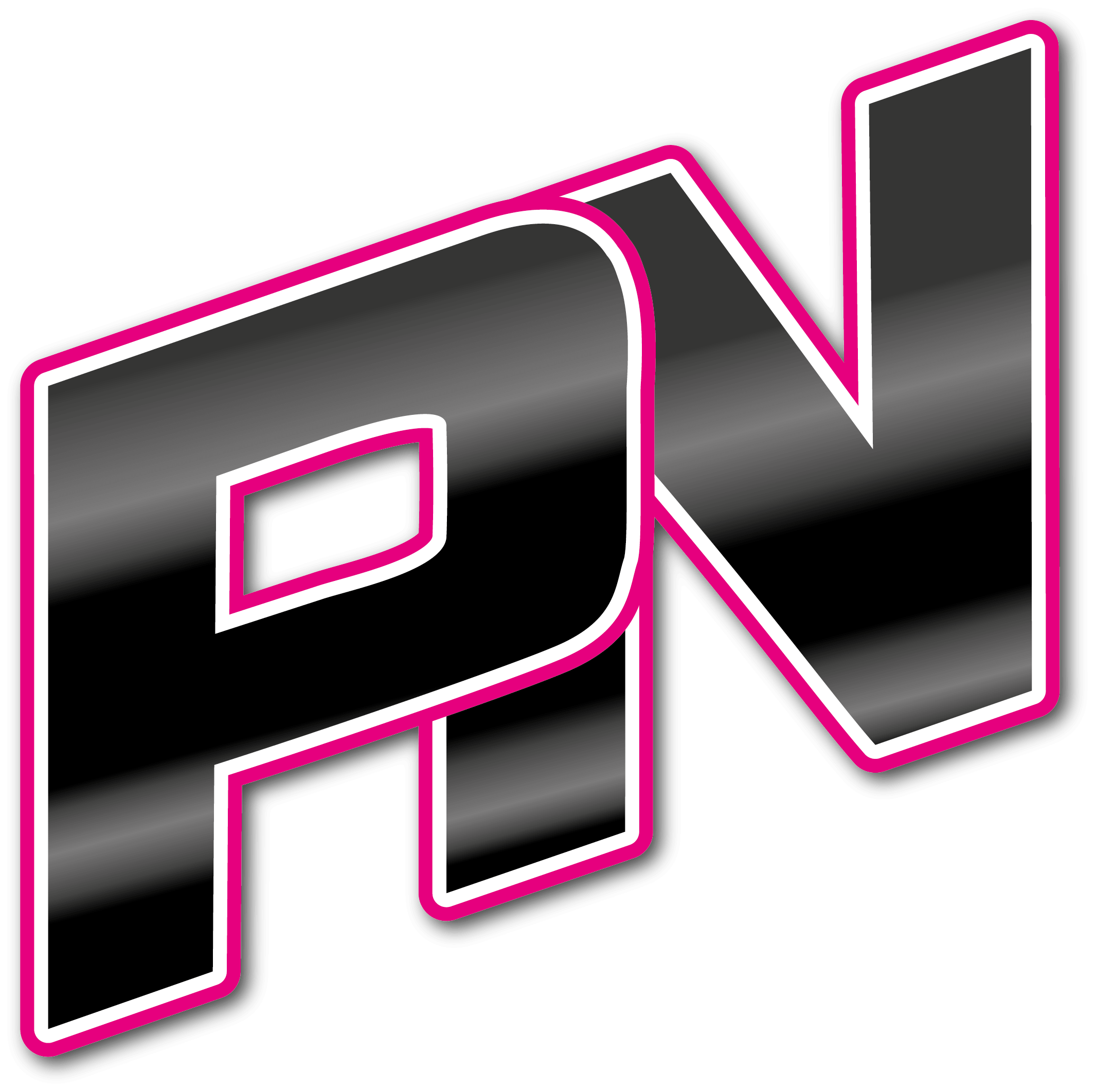 PN-logotyp i svart och rosa